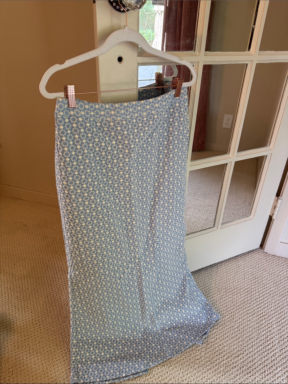 Lulus Women's Light Blue Floral Maxi Skirt